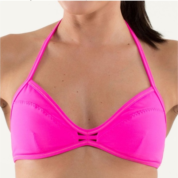 Lululemon Hot Pink Bikini Halter Top $25 FIRM - Picture 1 of 7